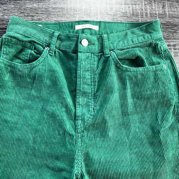 PacSun Women’s Green Corduroy Dad Jeans – Size 28 High Rise Straight Leg - Picture 2 of 6